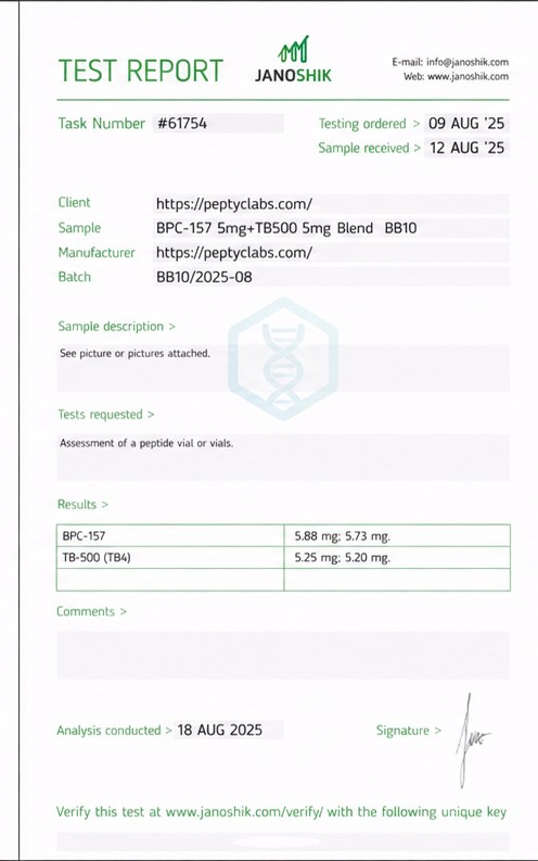 BPC-157 + TB500 COA
